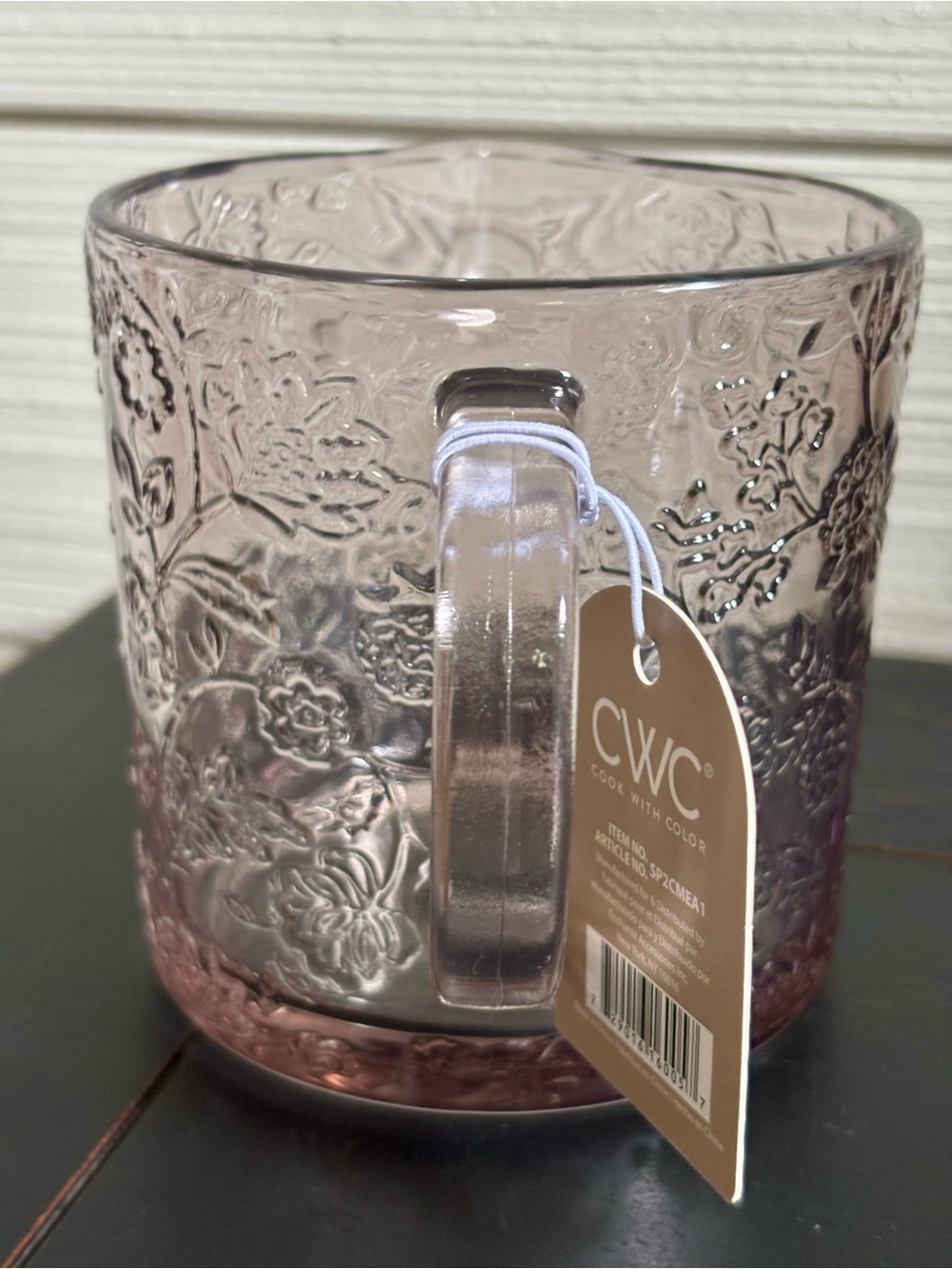 CWC Cook With Color Brown Floral Glass Measuring Cup 16oz ~ 2 Cups NEW - Picture 3 of 8
